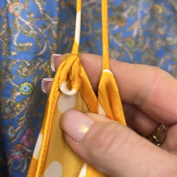 Caroline Constas Amelia Silk Maxi Gown in Saffron and White Polka Dot Size Large - Picture 8 of 12